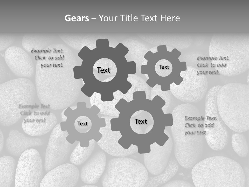 Pebble Stone Pool(B&W) PowerPoint Template