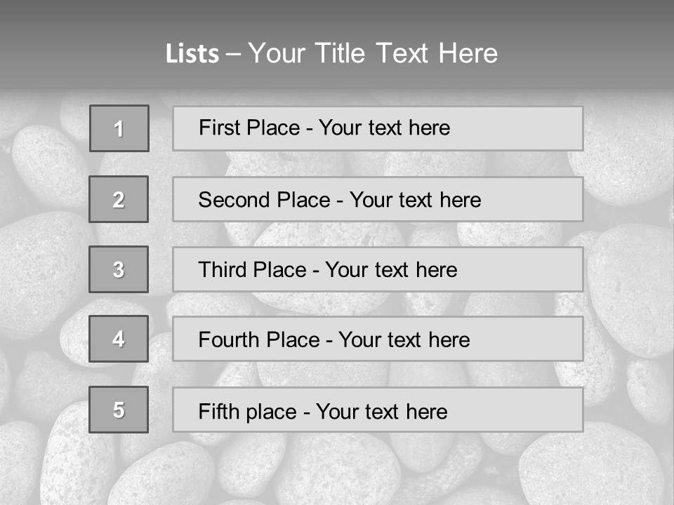 Pebble Stone Pool(B&W) PowerPoint Template