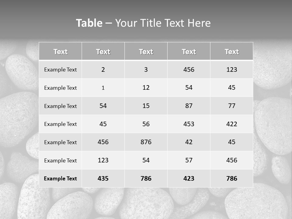 Pebble Stone Pool(B&W) PowerPoint Template