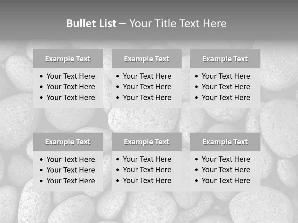 Pebble Stone Pool(B&W) PowerPoint Template