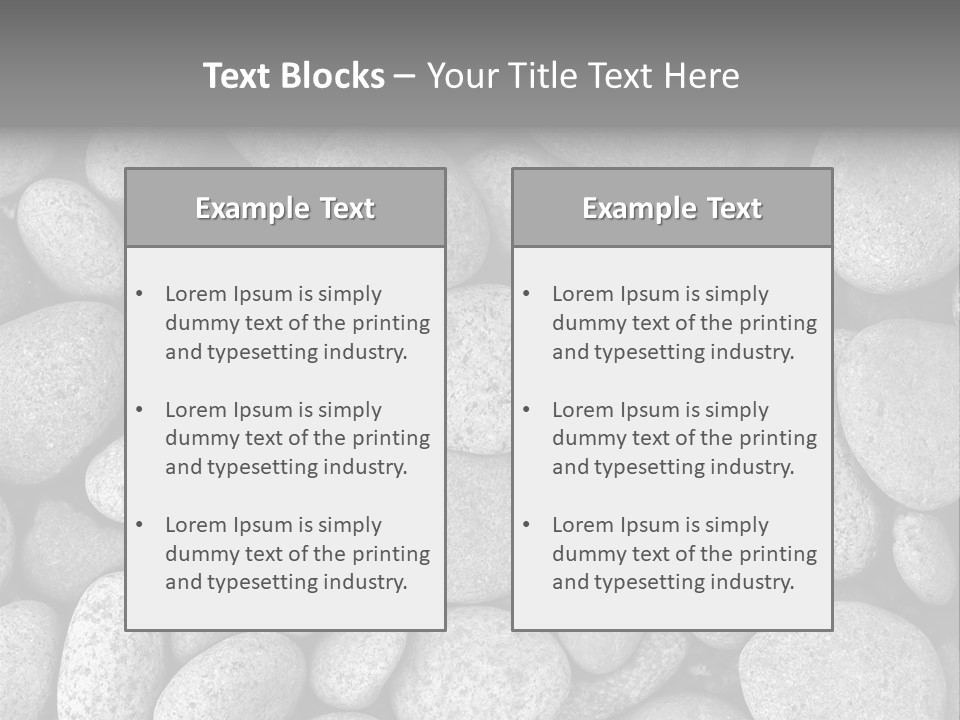Pebble Stone Pool(B&W) PowerPoint Template