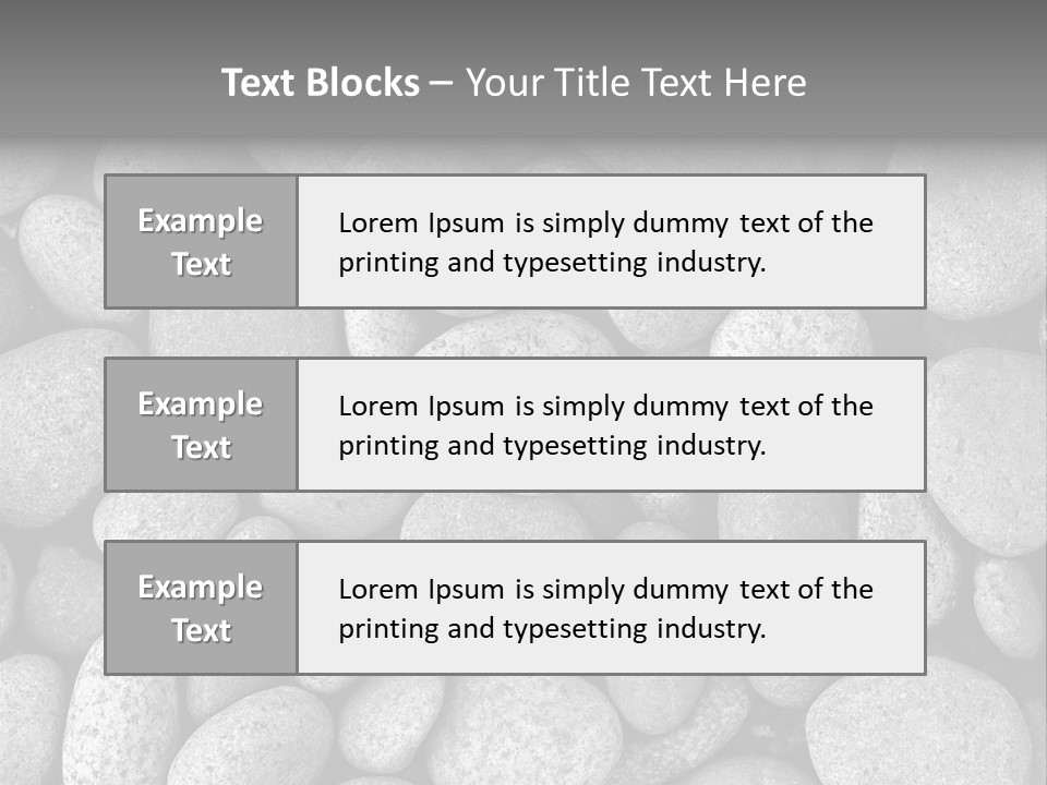 Pebble Stone Pool(B&W) PowerPoint Template