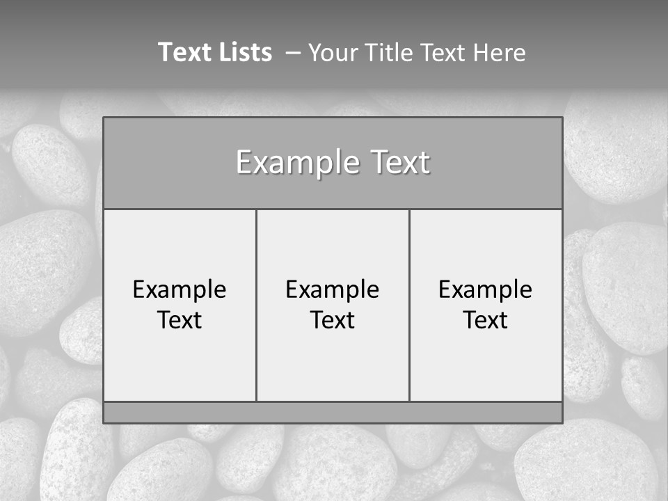 Pebble Stone Pool(B&W) PowerPoint Template