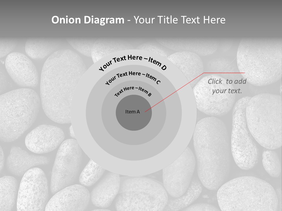 Pebble Stone Pool(B&W) PowerPoint Template