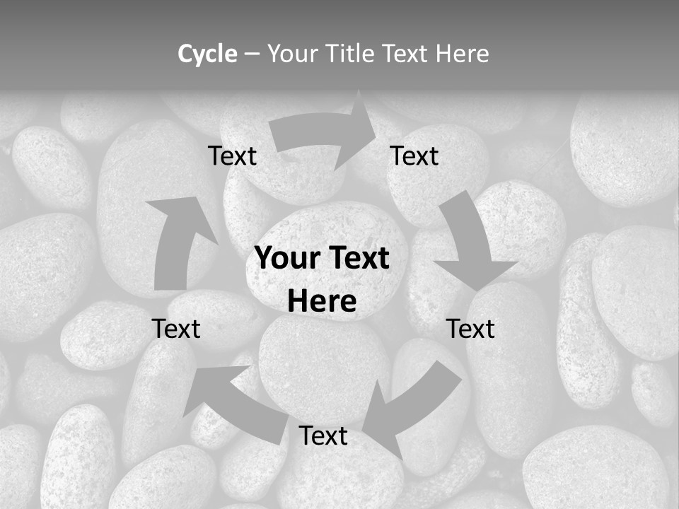 Pebble Stone Pool(B&W) PowerPoint Template