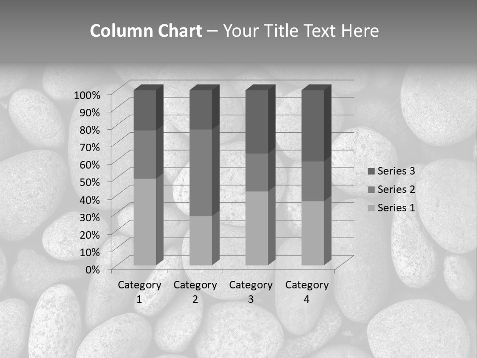 Pebble Stone Pool(B&W) PowerPoint Template