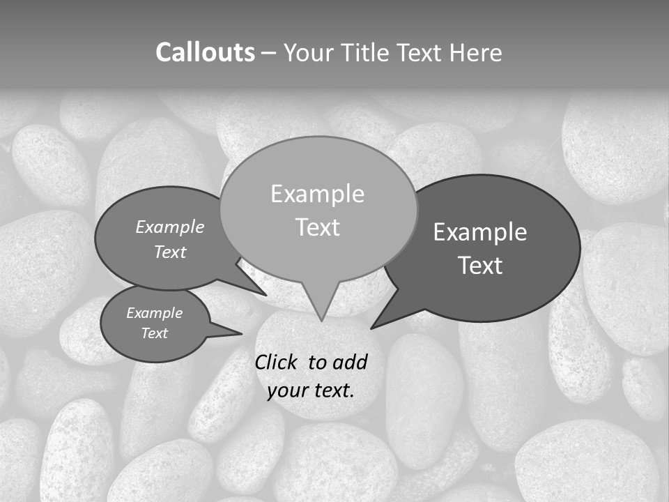 Pebble Stone Pool(B&W) PowerPoint Template