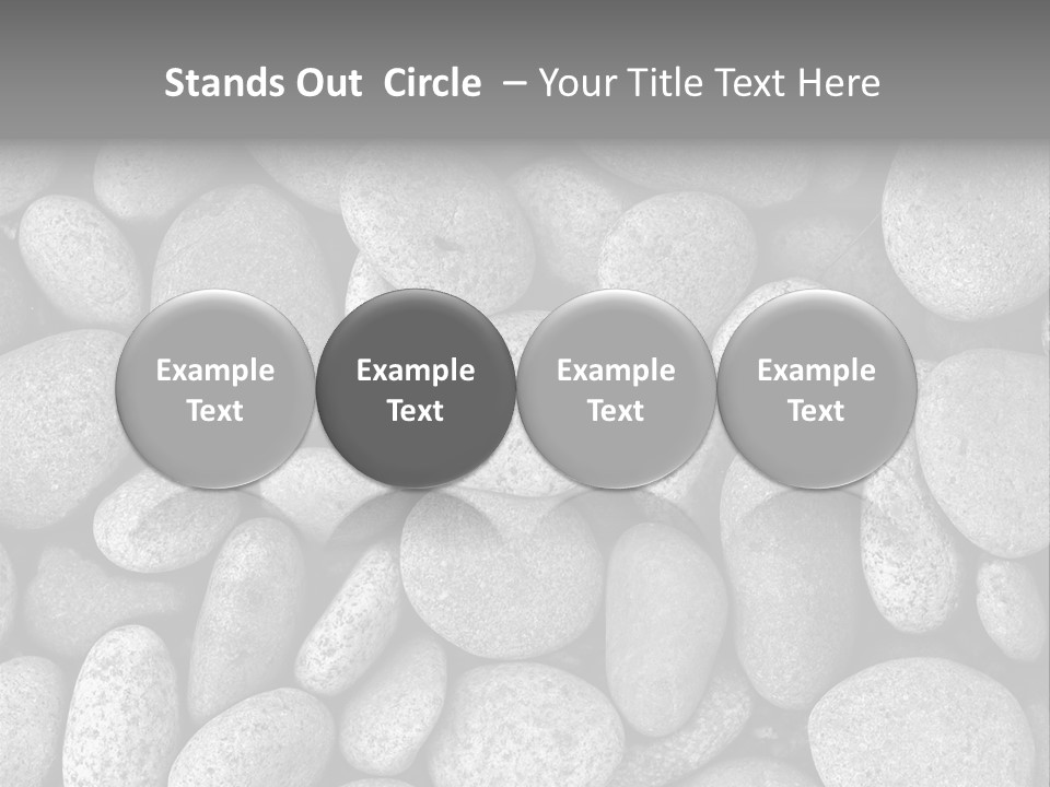 Pebble Stone Pool(B&W) PowerPoint Template
