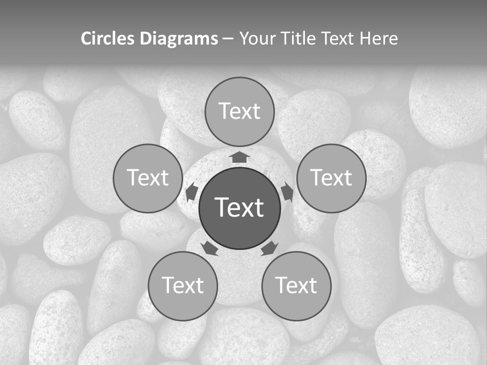 Pebble Stone Pool(B&W) PowerPoint Template