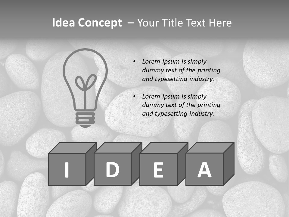 Pebble Stone Pool(B&W) PowerPoint Template