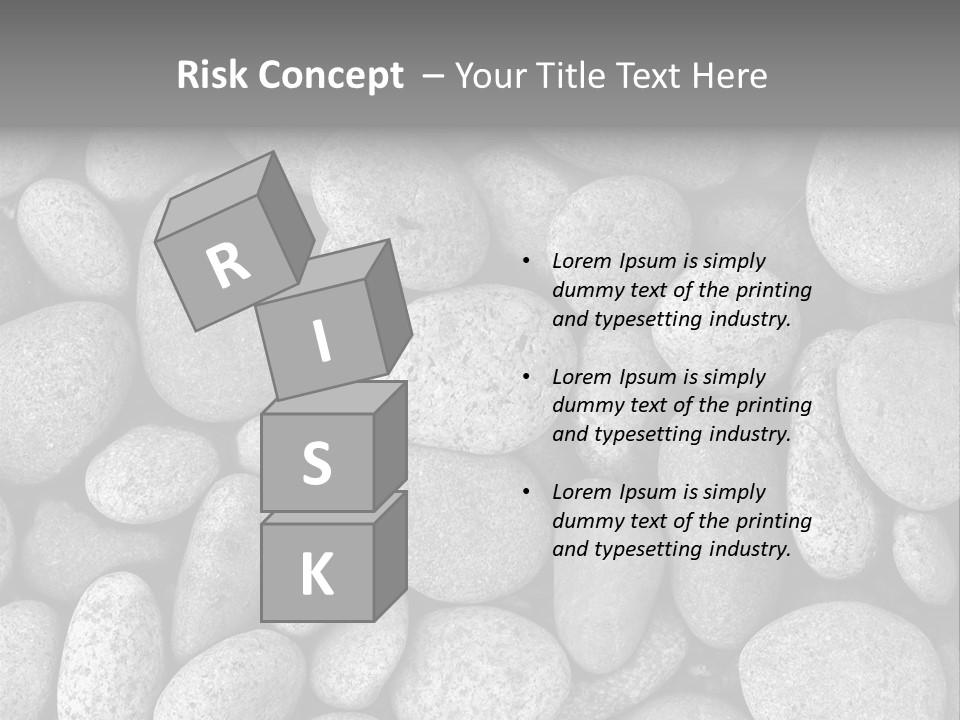 Pebble Stone Pool(B&W) PowerPoint Template