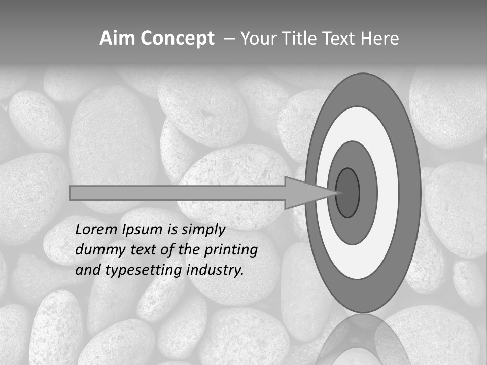 Pebble Stone Pool(B&W) PowerPoint Template