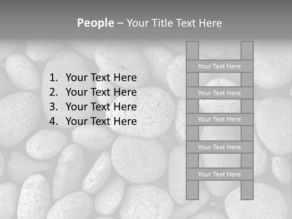 Pebble Stone Pool(B&W) PowerPoint Template