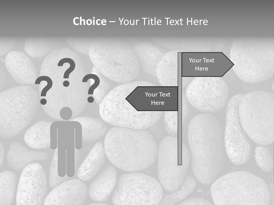 Pebble Stone Pool(B&W) PowerPoint Template