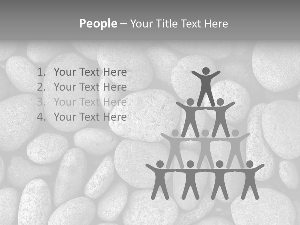 Pebble Stone Pool(B&W) PowerPoint Template