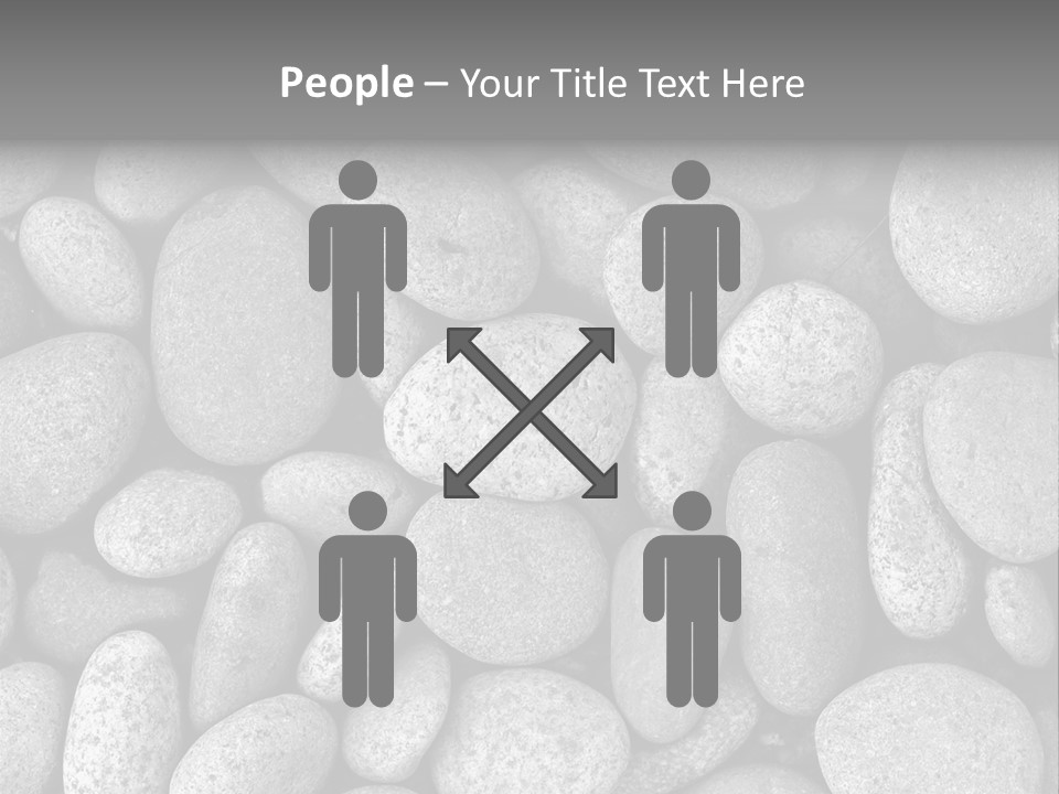 Pebble Stone Pool(B&W) PowerPoint Template