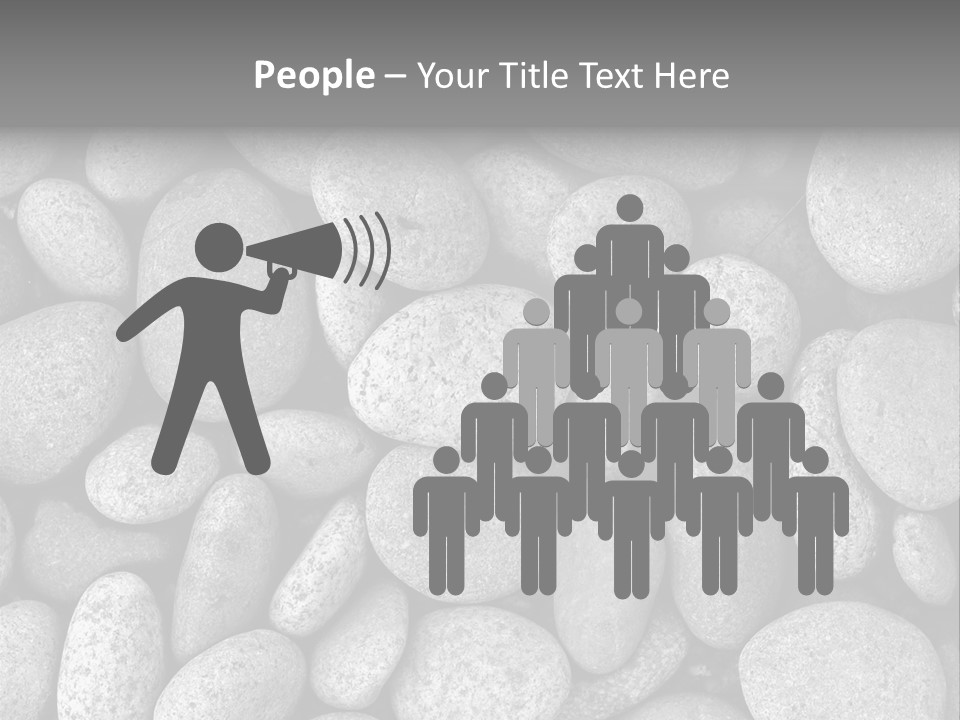 Pebble Stone Pool(B&W) PowerPoint Template