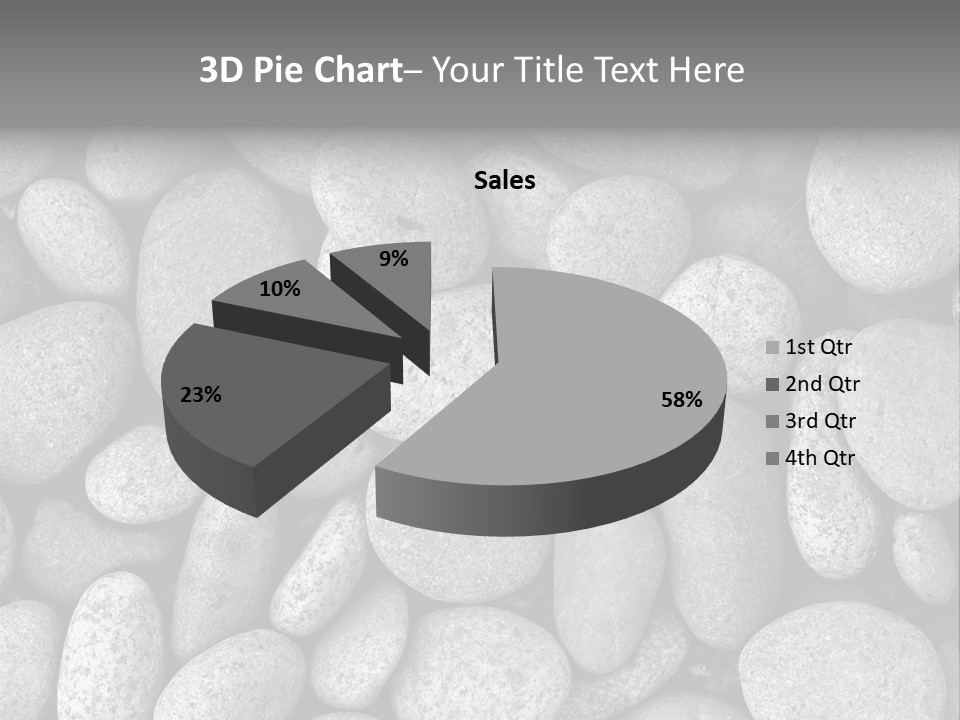Pebble Stone Pool(B&W) PowerPoint Template