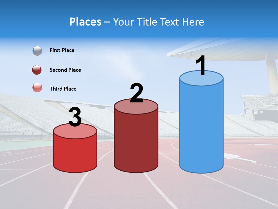 Running Tracks In An Empty Stadium PowerPoint Template