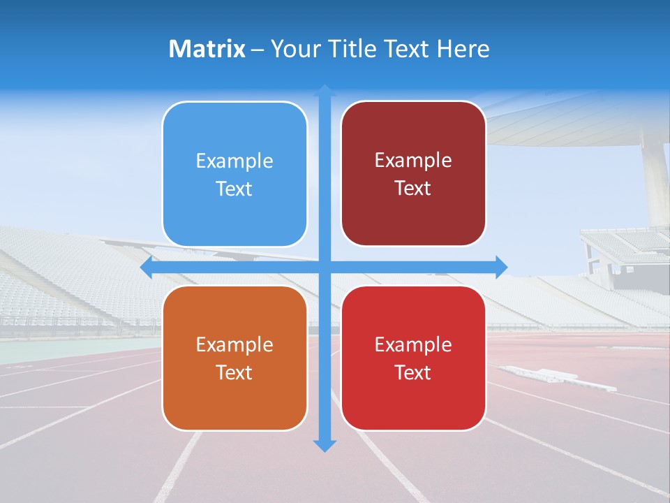 Running Tracks In An Empty Stadium PowerPoint Template