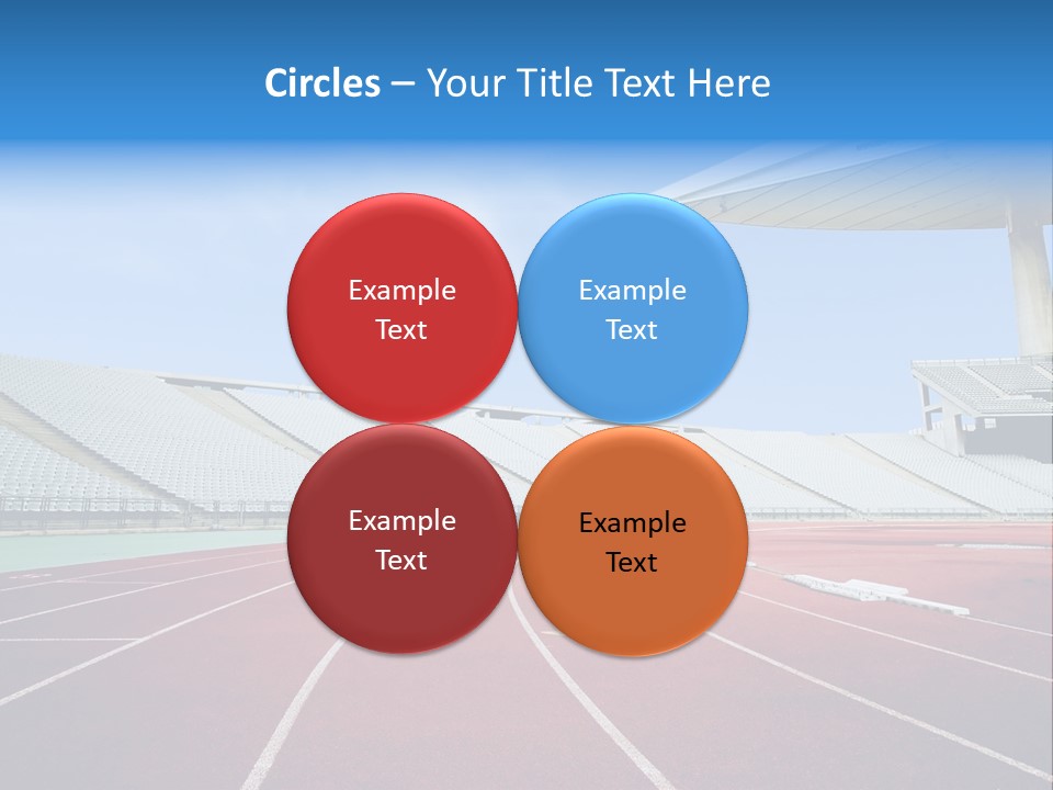 Running Tracks In An Empty Stadium PowerPoint Template