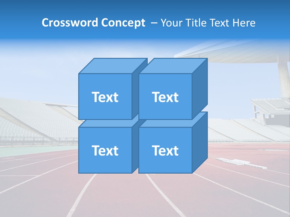 Running Tracks In An Empty Stadium PowerPoint Template