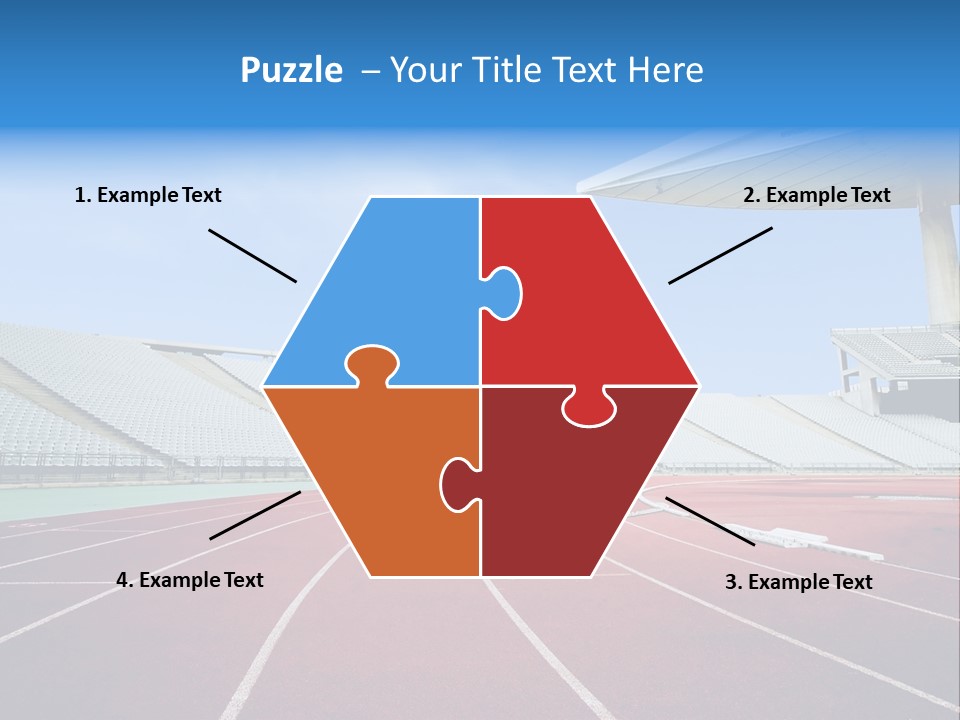 Running Tracks In An Empty Stadium PowerPoint Template
