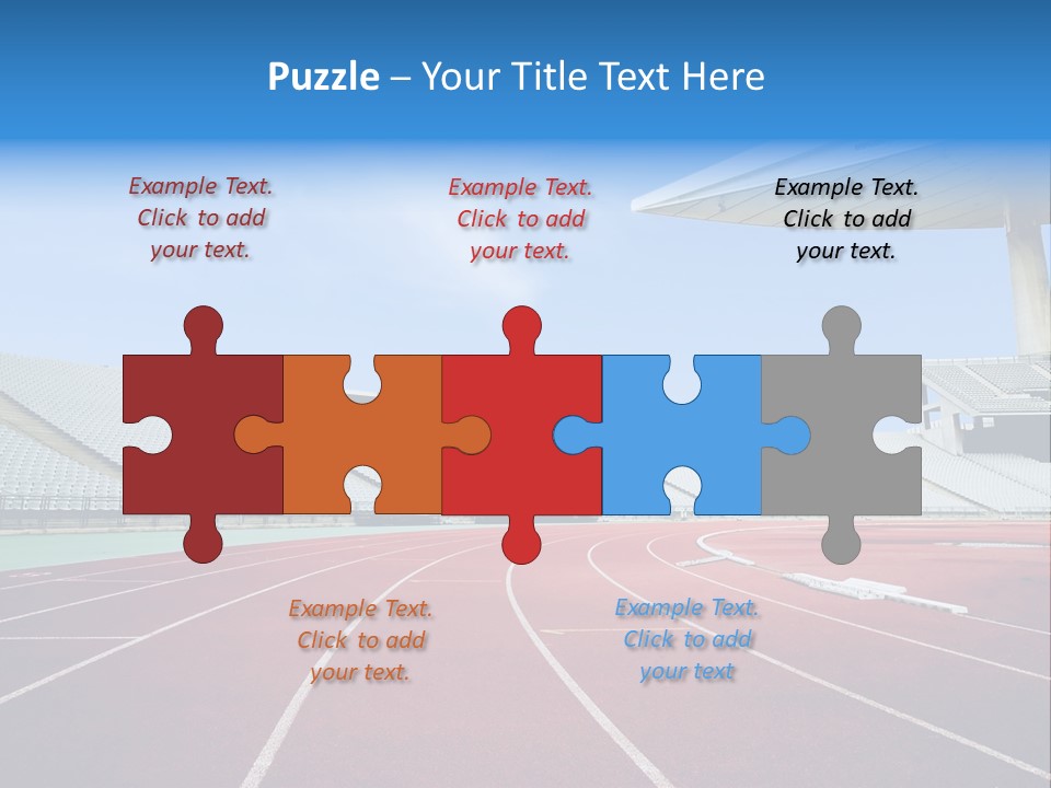 Running Tracks In An Empty Stadium PowerPoint Template