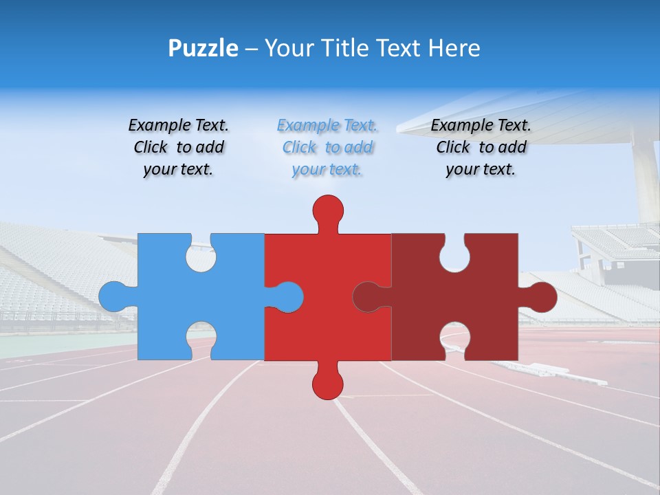 Running Tracks In An Empty Stadium PowerPoint Template