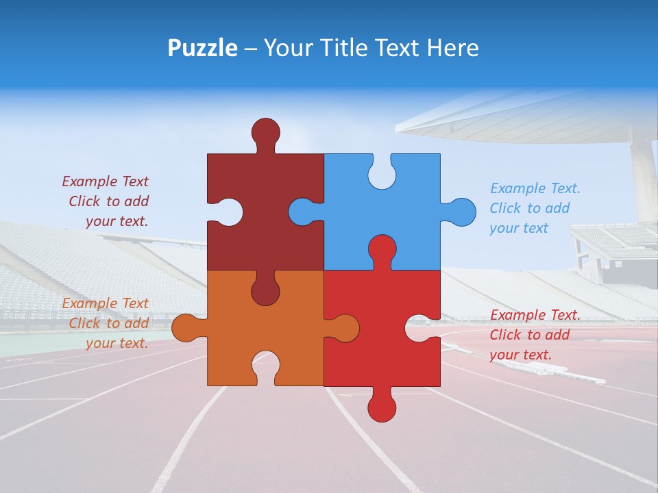 Running Tracks In An Empty Stadium PowerPoint Template