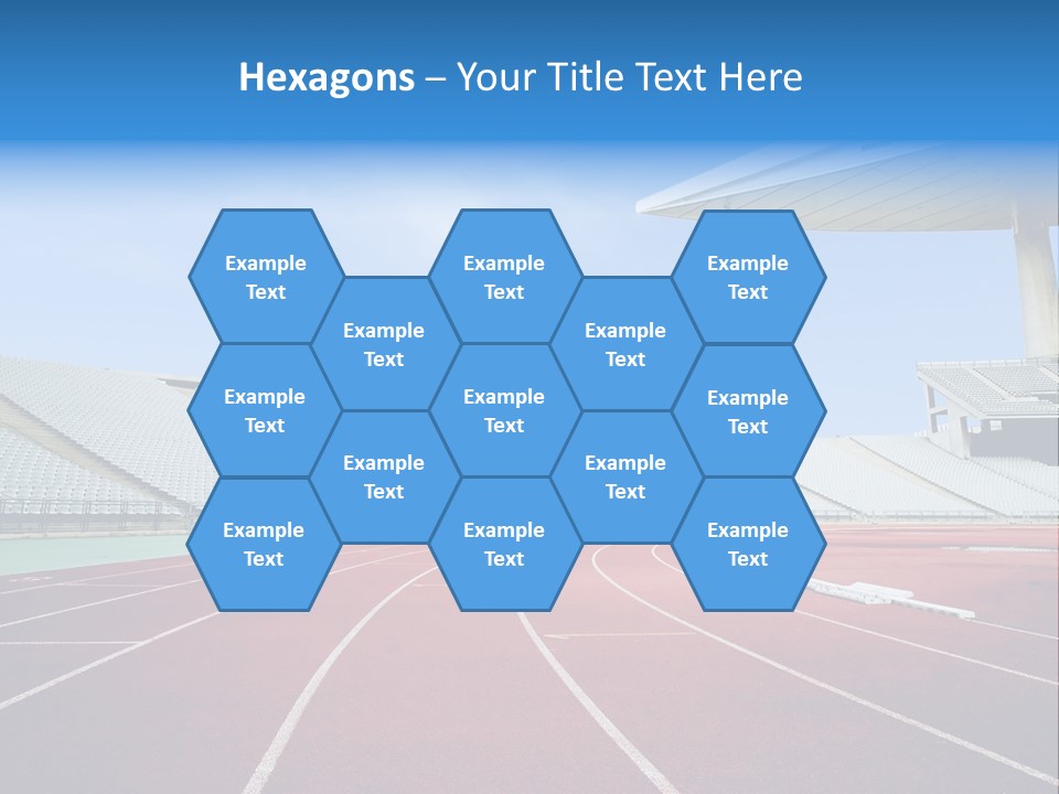 Running Tracks In An Empty Stadium PowerPoint Template