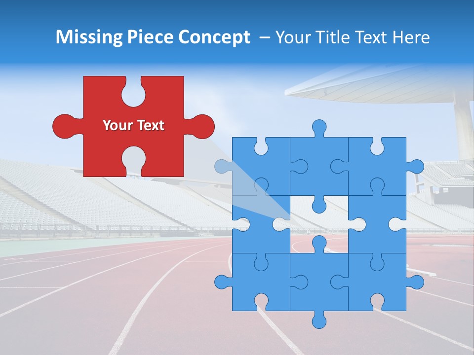 Running Tracks In An Empty Stadium PowerPoint Template