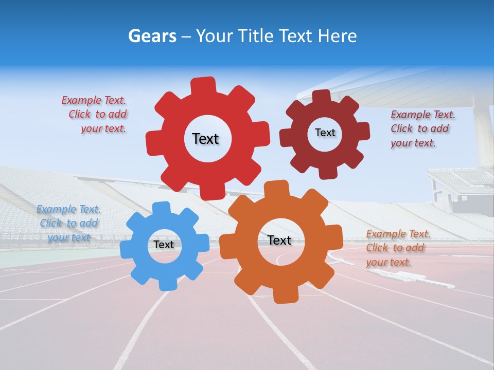 Running Tracks In An Empty Stadium PowerPoint Template