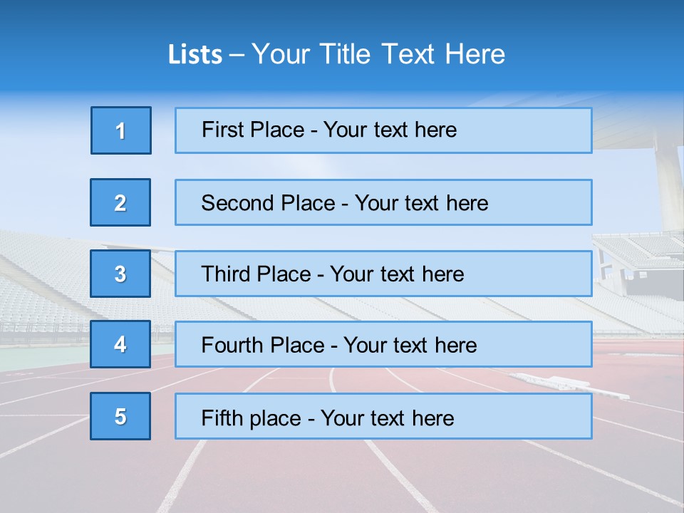 Running Tracks In An Empty Stadium PowerPoint Template