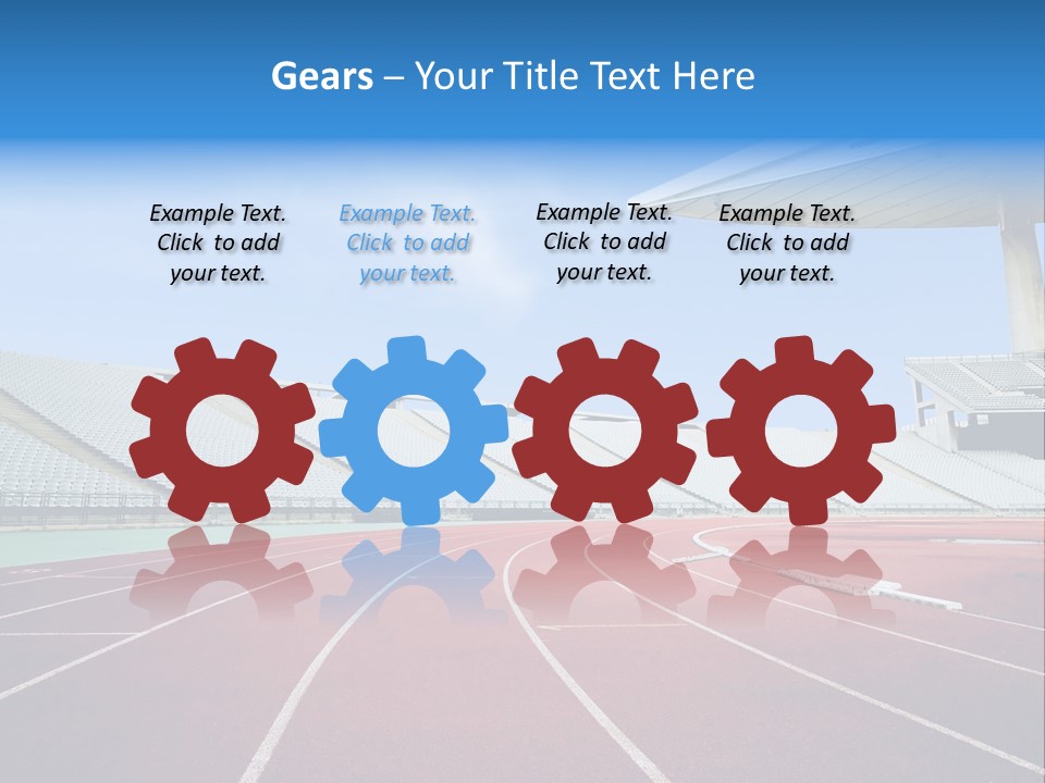 Running Tracks In An Empty Stadium PowerPoint Template