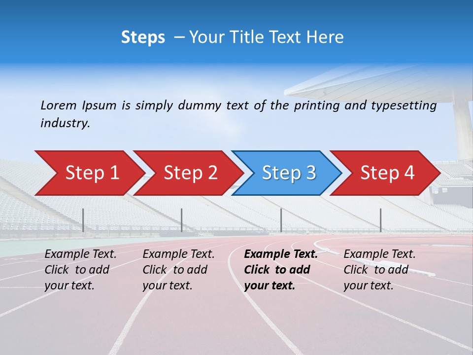 Running Tracks In An Empty Stadium PowerPoint Template