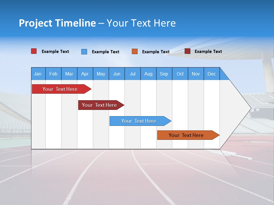 Running Tracks In An Empty Stadium PowerPoint Template