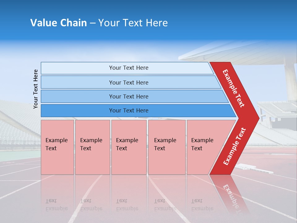 Running Tracks In An Empty Stadium PowerPoint Template
