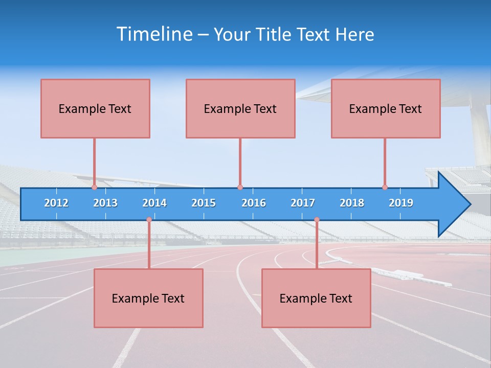 Running Tracks In An Empty Stadium PowerPoint Template