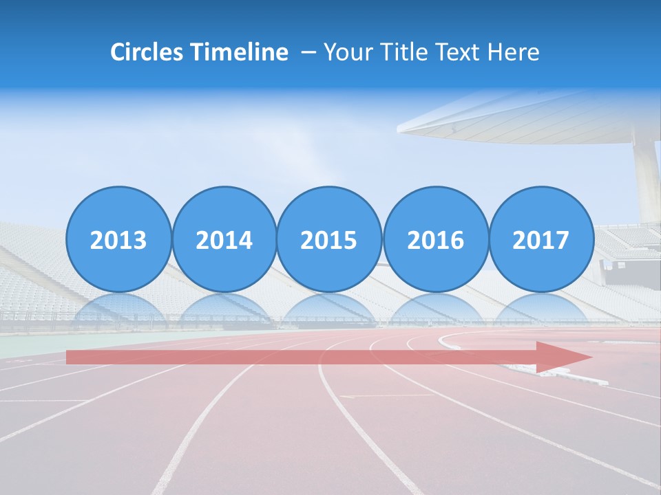 Running Tracks In An Empty Stadium PowerPoint Template