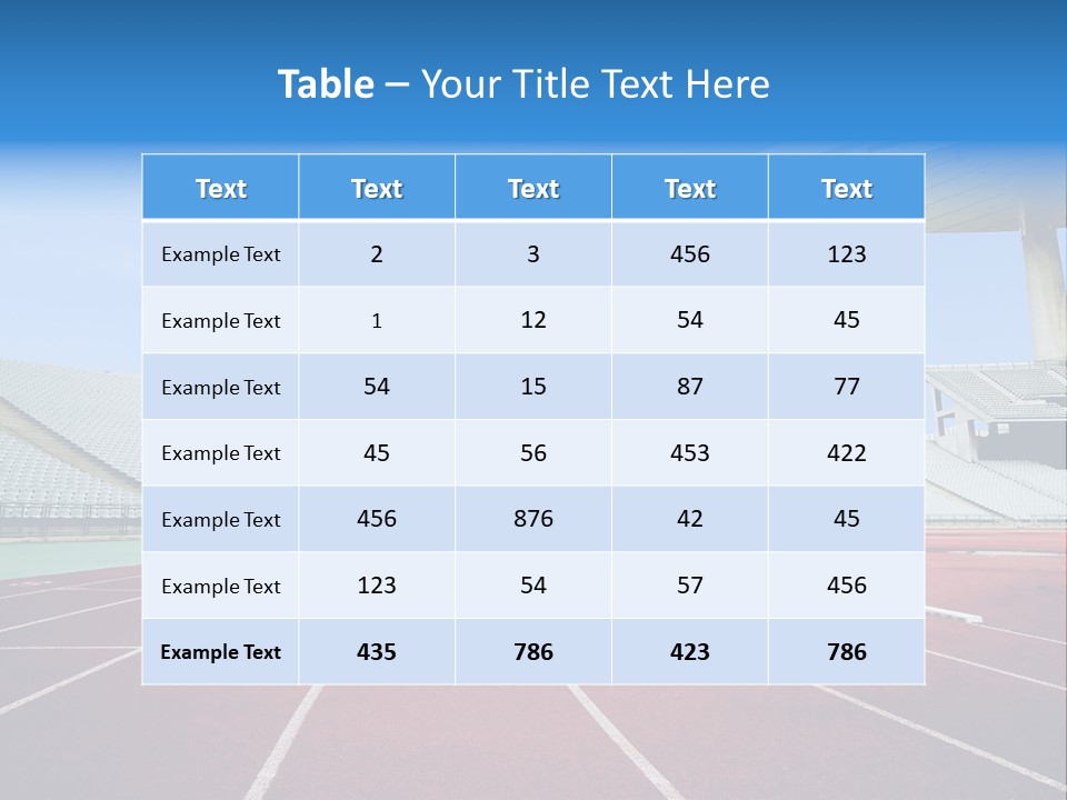 Running Tracks In An Empty Stadium PowerPoint Template