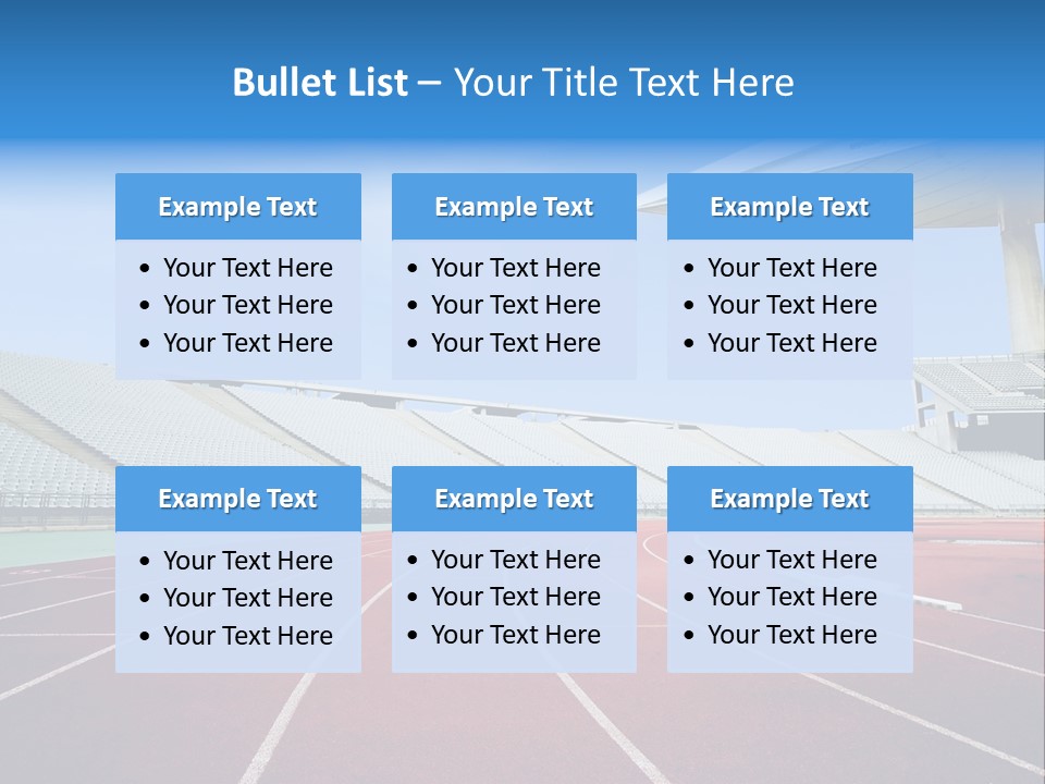Running Tracks In An Empty Stadium PowerPoint Template