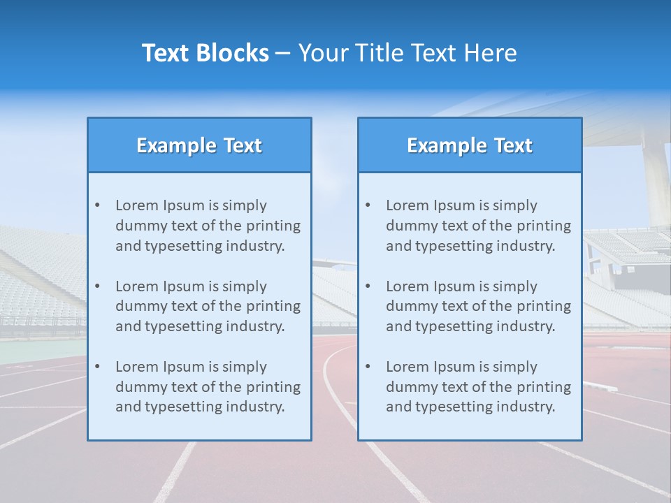 Running Tracks In An Empty Stadium PowerPoint Template