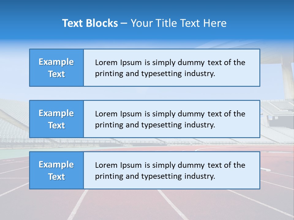 Running Tracks In An Empty Stadium PowerPoint Template