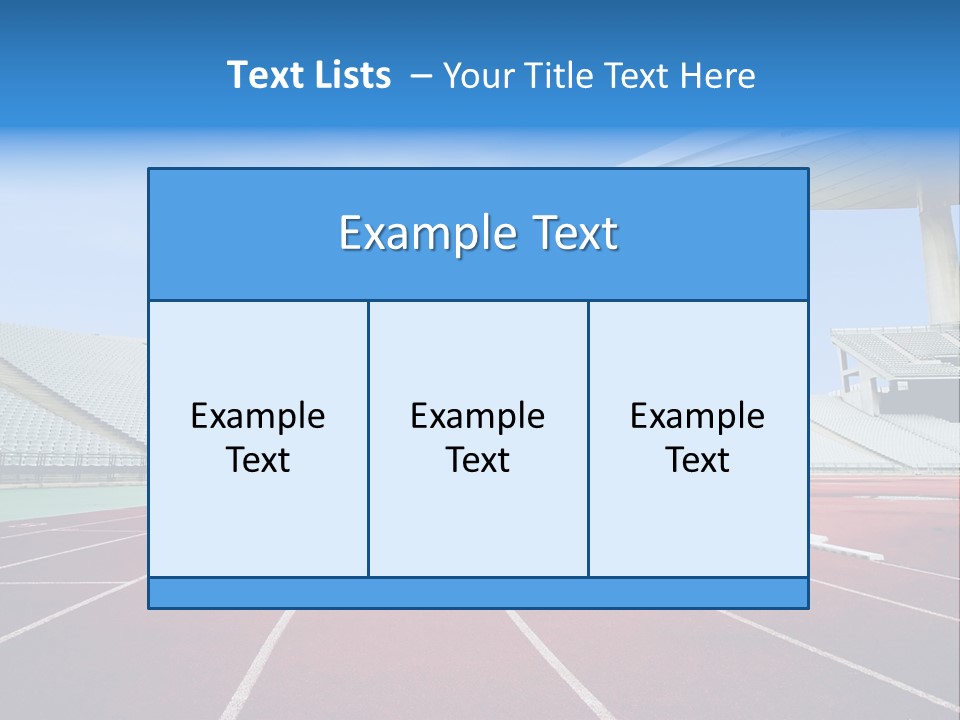 Running Tracks In An Empty Stadium PowerPoint Template