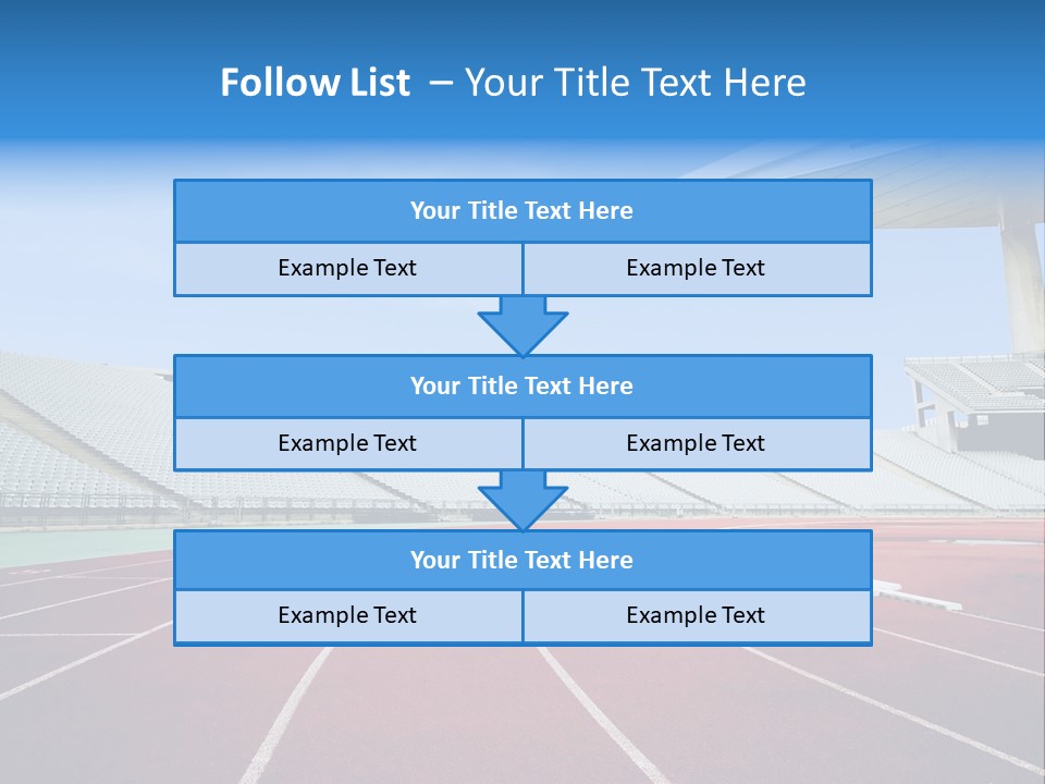 Running Tracks In An Empty Stadium PowerPoint Template