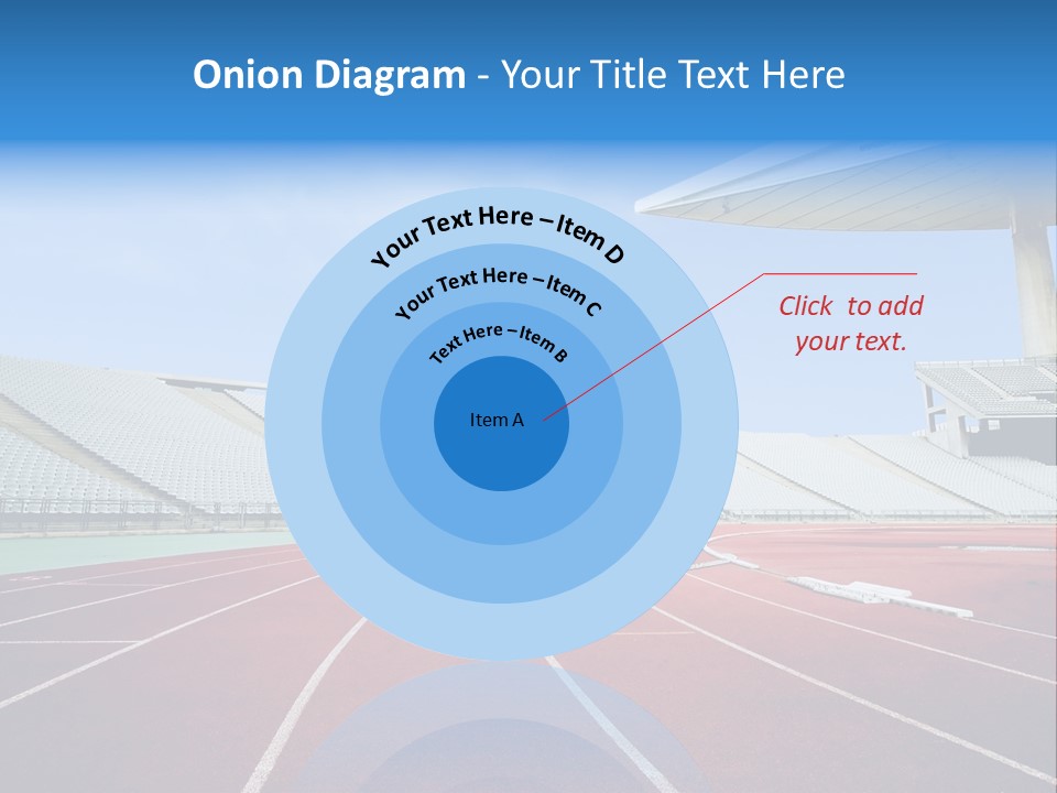 Running Tracks In An Empty Stadium PowerPoint Template