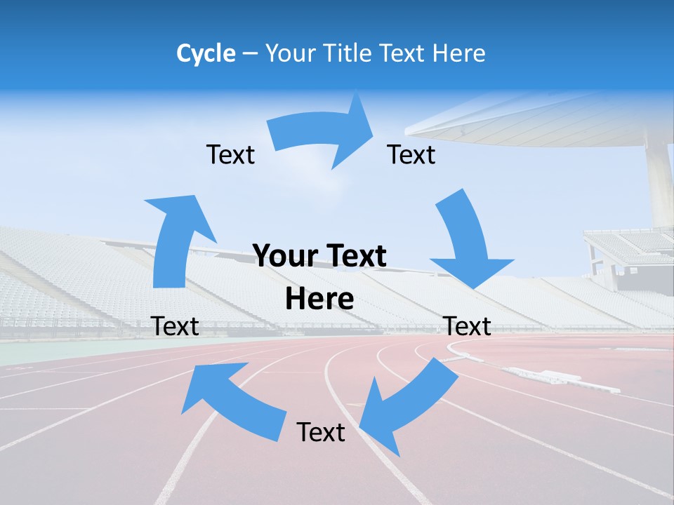 Running Tracks In An Empty Stadium PowerPoint Template