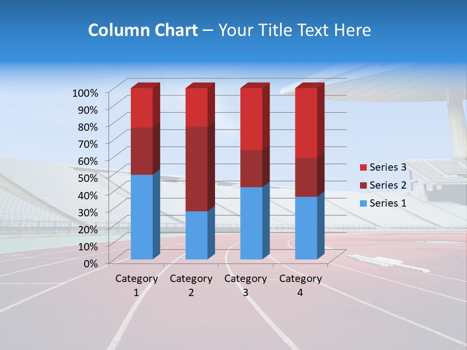 Running Tracks In An Empty Stadium PowerPoint Template