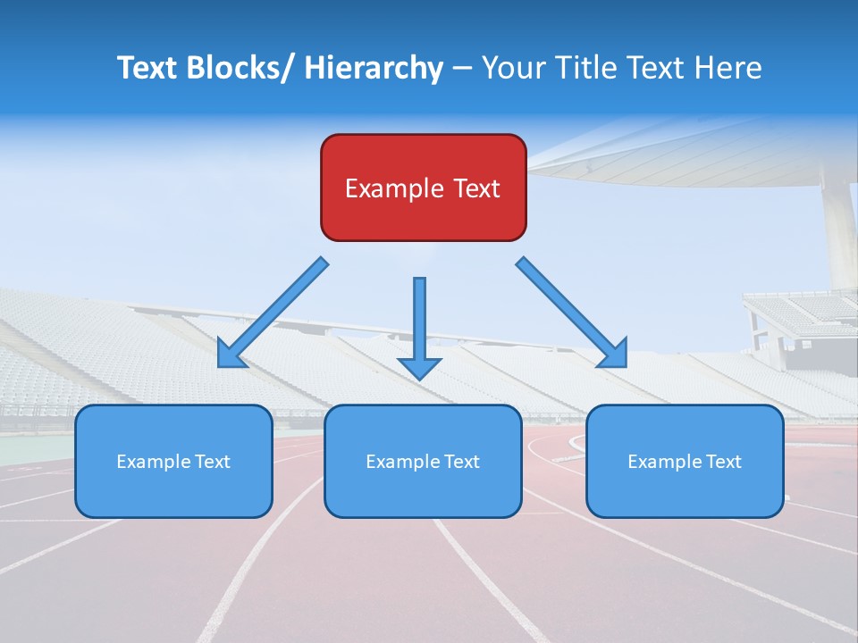 Running Tracks In An Empty Stadium PowerPoint Template